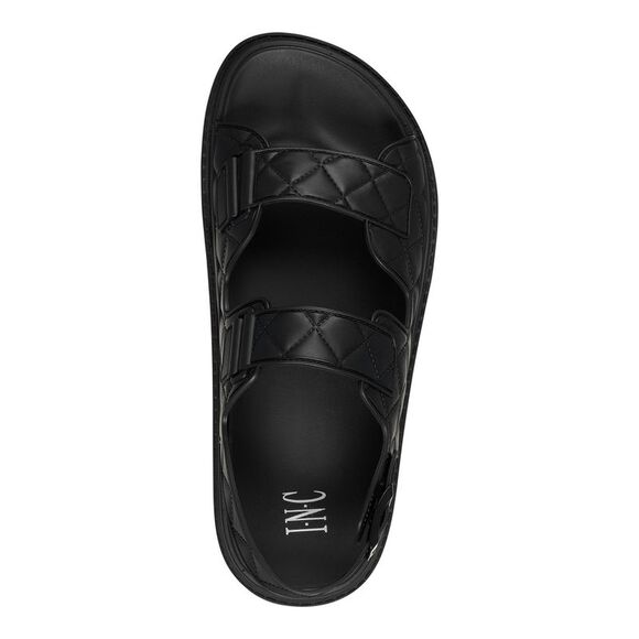 INC Womens Black Adjustable Quilted Liyana Round Toe Buckle Slingback Sandal 9 M - Picture 3 of 4